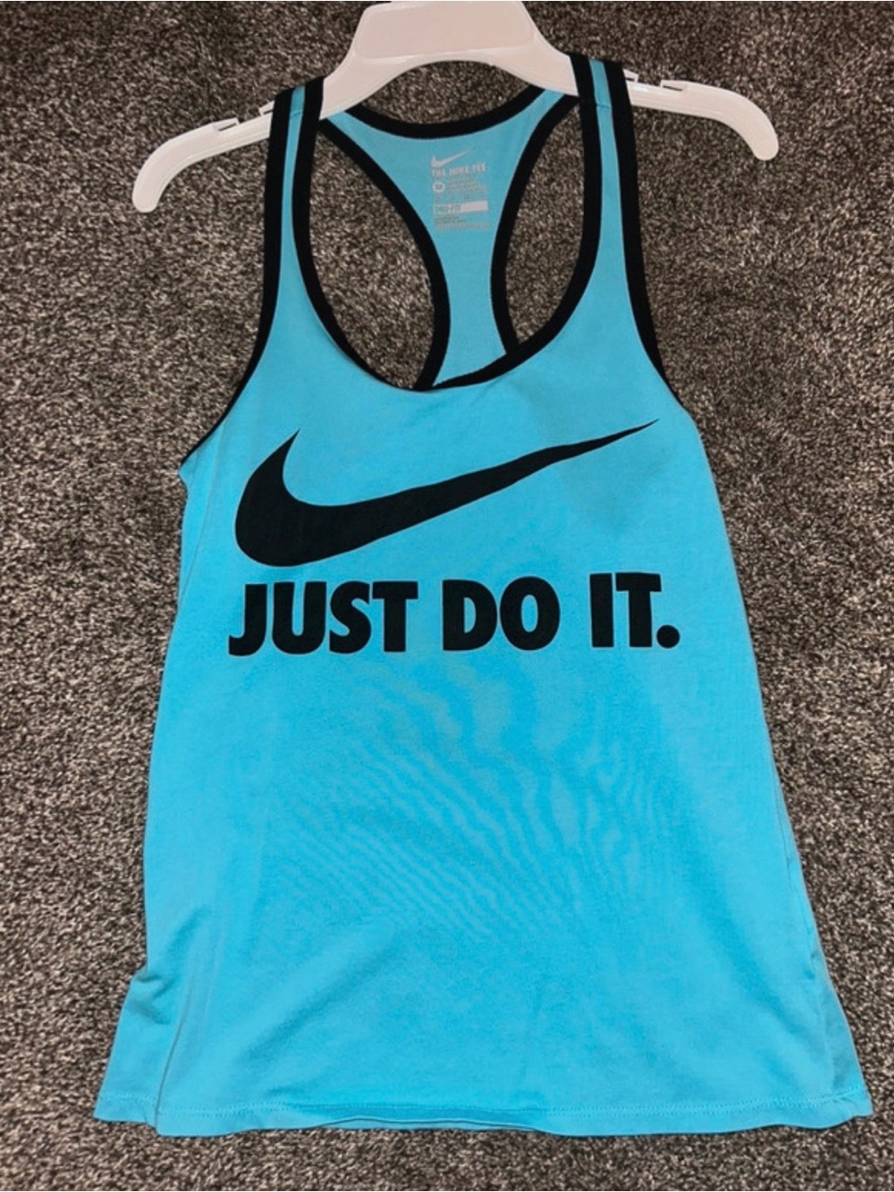 Nike Women's Bright Blue Racerback Tank with Black Logo